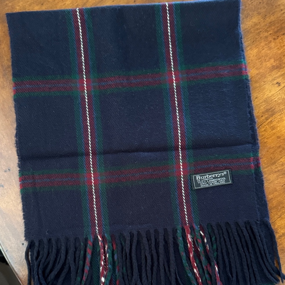 Burberry Classic Navy Plaid Scarf